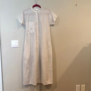 COS white and blue strip dress